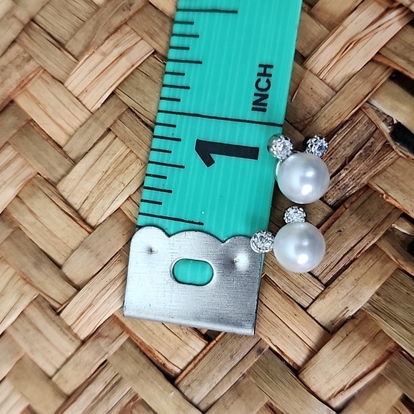 Petite MICKEY Mouse  Earrings M Gem Simulated Pearl 925S - Picture 3 of 4